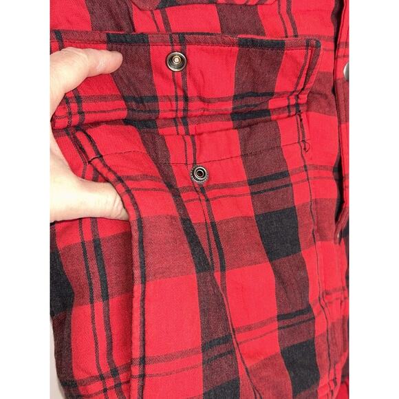 Men's GAP red‎ and black vest with faux shearling WARM SZ MEDIUM - Picture 3 of 10